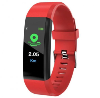 Resigilat Bratara Smart Fitness Techstar&amp;reg; ID115 Plus Fitness, 0,95&amp;quot; OLED, BT4.0, Waterproof IP65, Monitorizare Puls, Tensiune, Rosu foto