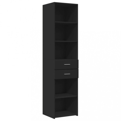 Dulap inalt, negru, 45x42,5x185 cm, lemn compozit foto