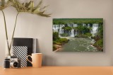 Tablou Canvas, "Minunăția Cascadelor din Pădurea Verde", Cascadă, Vegetație, Ape, Cădere, St&acirc;nci, Peisaj, Natură, Frumusețe, Aventură, Spectacol, 39 x