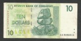 ZIMBABWE 10 DOLARI DOLLARS 2007 [17] P- 67 , VF+