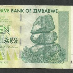 ZIMBABWE 10 DOLARI DOLLARS 2007 [17] P- 67 , VF+