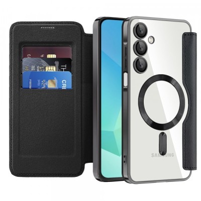 Husa MagSafe pentru Samsung Galaxy A16 5G A166 / A16 4G A165, Techsuit, SmartMag Book, Neagra foto