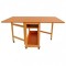 Masa plianta cu spatiu depozitare Util, pentru living si bucatarie, PAL, structura lemn masiv, cu role, 6 persoane, 160x96x80 cm, cires