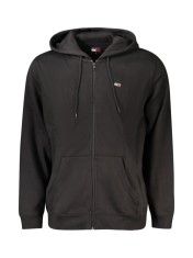 Hanorac cu fermoar barbati, cu mini logo brodat, Regular fit, Negru, S