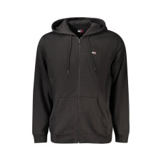 Hanorac cu fermoar barbati, cu mini logo brodat, Regular fit, Negru, S