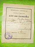 H150-I-Act de Vaccinare Campu- Lung Romania regalista anii 1890,Serviciul Medical semnat de Medicul Orasului. Exista 2bucati. Pret pe bucata.