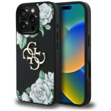 Husa originala Guess iPhone 16 Pro Max Hardcase 4G Grained Roses Big Logo, negru, GUHCP16XPGROP4MK