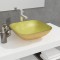 Gossi chiuveta din sticla, auriu, 42x42x14 cm
