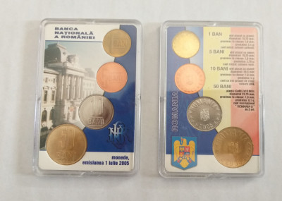 Romania SET DE MONETARIE 2005 SET Monede Lot 1 ban 5 10 50 bani LEUL NOU set RAR foto
