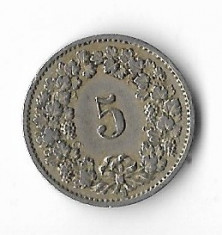 Moneda 5 rappen 1919 - Elvetia foto