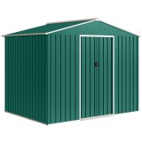 Outsunny Magazie de grădină exterioară 3,6 m&sup2; 236x171x191 cm cu uși culisante și fante de ventilație Verde | Aosom Romania