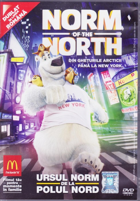 DVD animatie: Ursul Norm de la Polul Nord ( dublat limba romana ; stare f.buna )
