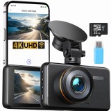 Cumpara ieftin Camera Auto de Bord 4K, Unghi 170&deg;, Vedere Nocturna, G-Sensor, Monitorizare Parcare, Aplicatie Telefon, Card 32GB, Negru
