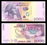 ALBANIA █ bancnota █ 2000 Leke █ 2007 █ P-74a █ UNC █ necirculata