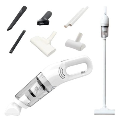 Aspirator fara fir, de mana, putere 120W, 2 moduri de utilizare, cu accesorii incluse, filtru HEPA, Wireless, alb foto