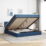 vidaXL Cadru de pat otoman cu saltea țesătură albastră 200x200 cm 3311407