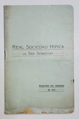 REAL SOCIEDAD HIPICA DE SAN SEBASTIAN , RESULTADO DEL CONCURSO DE 1912 foto