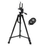Trepied foto universal,147 cm, filet universal 1 4,suport telefon universal + telecomanda bluetooth, Dactylion