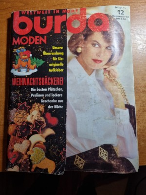 revista de moda BURDA - decembrie 1992 foto