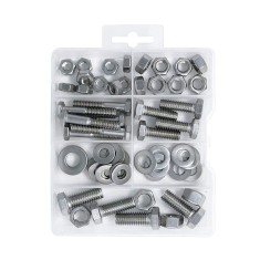 Set 60 de bucati suruburi, piulite si saibe hexagonale T.K. Excellent, otel, cutia crapata