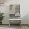 VidaXL Set măsuță de toaletă cu LED, gri beton, lemn prelucrat 3114110