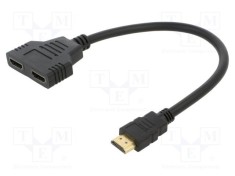 Splitter HDMI SAVIO 2x Soclu Negru 0,3m