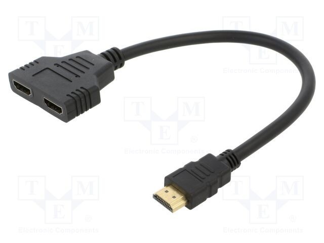Splitter HDMI SAVIO 2x Soclu Negru 0,3m