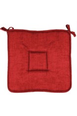 Pernă de scaun roșie cu sistem de fixare, bumbac+poliester, 39x39 cm