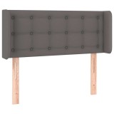 Cumpara ieftin Tablie de pat cu aripioare gri 93x16x78/88 cm piele ecologica