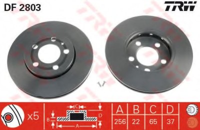 Disc frana SEAT IBIZA V (6J5, 6P1) (2008 - 2016) TRW DF2803 foto