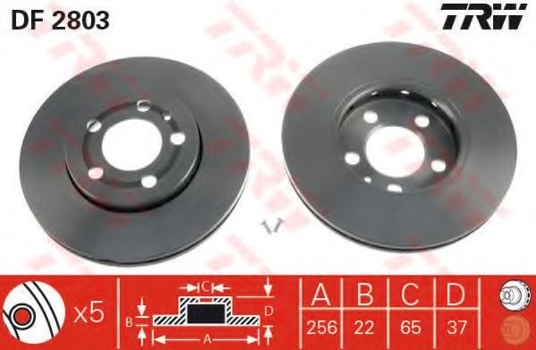 Disc frana SEAT IBIZA V (6J5, 6P1) (2008 - 2016) TRW DF2803