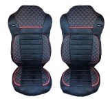 2 x Huse Scaune pentru Mercedes Actros MP4 EURO 6 2015-2021 Camioane Negru Piele Textile LHD RHD