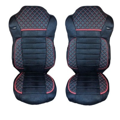 2 x Huse Scaune pentru Mercedes Actros MP4 EURO 6 2015-2021 Camioane Negru Piele Textile LHD RHD foto