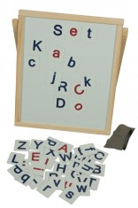 Tabla magnetica de scris cu marker, din lemn, cu litere magnetice foto