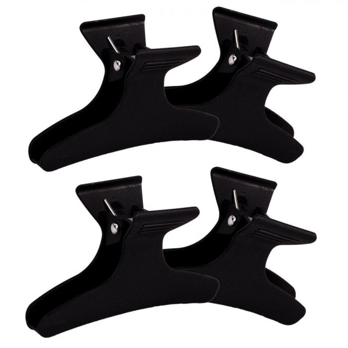 Clame Păr Coafor, Negre, Set 4 Bucăți, 8 cm
