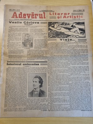 adevarul literar si artistic 22 noiembrie 1931-interiorul eminescian,t. arghezi foto