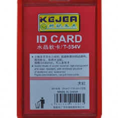 Buzunar Pvc, Pentru Id Carduri, 54 X 85mm, Vertical, 5 Buc/set, Kejea - Rosu