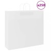 VidaXL Pungi de h&acirc;rtie 250 buc cu m&acirc;nere albe 54x15x49 cm 4101626