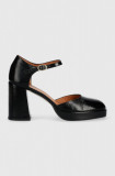 Jonak pantofi de piele VERO CUIR BRILLANT culoarea negru, cu toc drept, 3400144