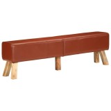vidaXL Bancă de gimnastică, maro, 160 cm, piele naturală 356384