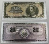 20 LEI 1950 (REPLICA/REPRODUCERE) POLIMER (PLASTIC) PLACATA CU ARGINT 999&permil;