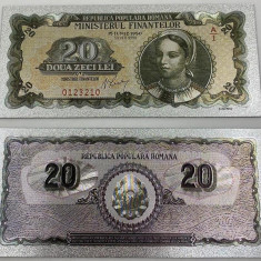 20 LEI 1950 (REPLICA/REPRODUCERE) POLIMER (PLASTIC) PLACATA CU ARGINT 999‰