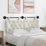 vidaXL Cap de pat suspendat Pe perete Crem 150 x 55 x 7 cm Catifea 42032145