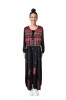 Rochie Dama Maxi Neagra cu Broderie Florala, Marimea 2XL. Eleganta, Viscoza, Ideala zi/ocazii speciale