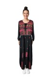 Rochie dama 025 negru/ciclam , marimea L