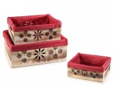 Set 3 cosuri decorative Craciun 30x23x12 cm, 25x20x10 cm, 20x16.5x8 cm