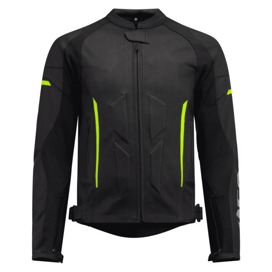 Geacă Moto Sport PES din Piele Perforată cu Protecții CE Level 2 &ndash; Ideală pentru Bărbați &icirc;n Sezonul Cald și Rece, Neagra