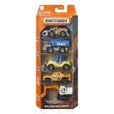 MATCHBOX SET 5 MASINUTE METALICE MBX CONSTRUCTION VII SCARA 1:64 SuperHeroes ToysZone, Mattel