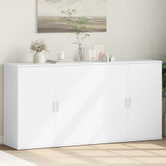 vidaXL Dulapuri, alb, 2 buc., 79x38x80 cm, lemn prelucrat