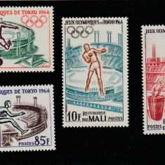 Mali 1964-Sport,J.O. Tokyo 1964,serie 4 valori,MNH,Mi.86-89